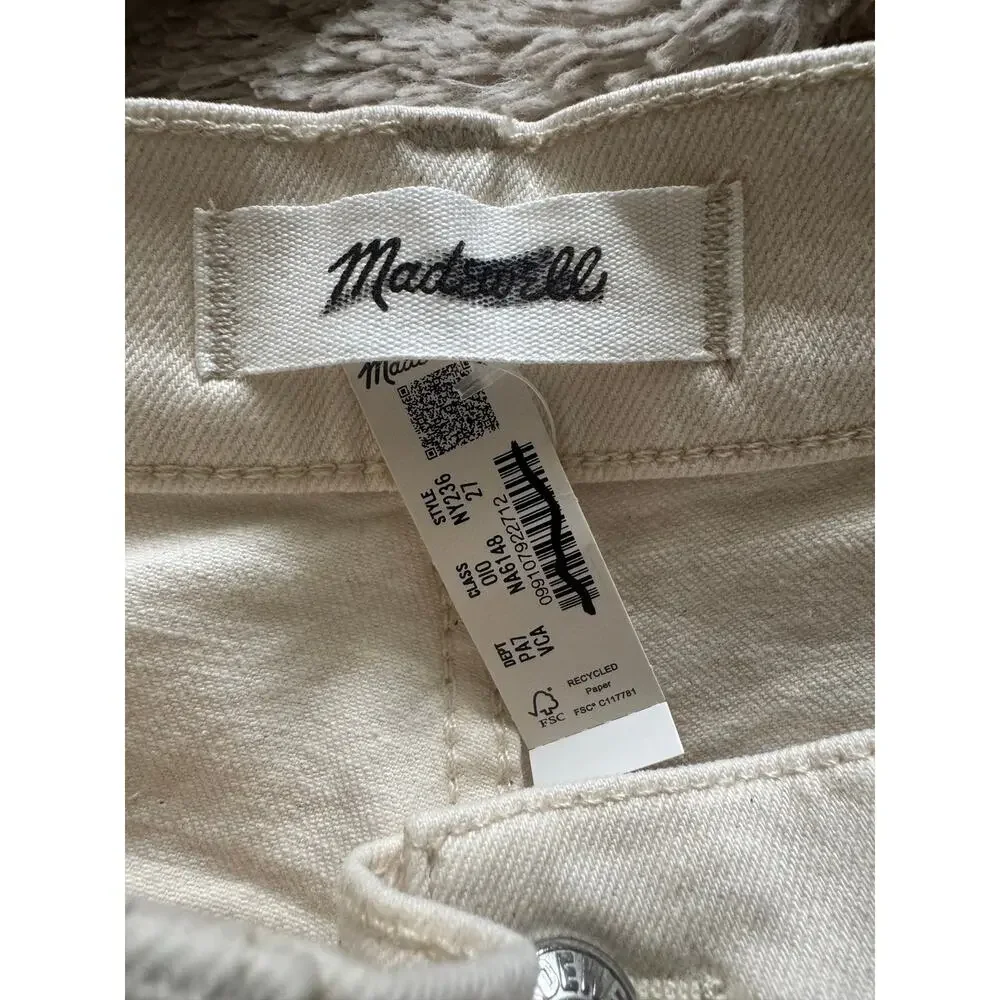 NWD Madewell The Longline Straight Leg Jeans Vintage Canvas Womens 27